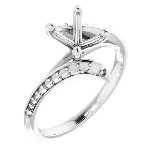Accented Bypass Engagement Ring