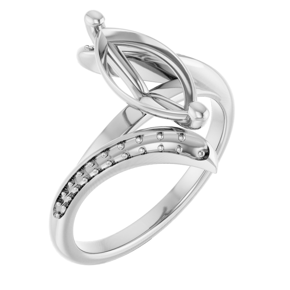 Accented Bypass Engagement Ring