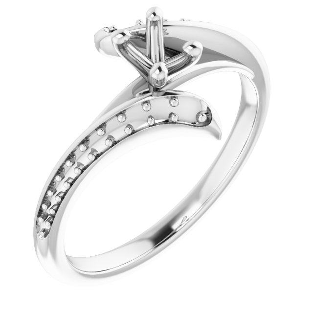Accented Bypass Engagement Ring