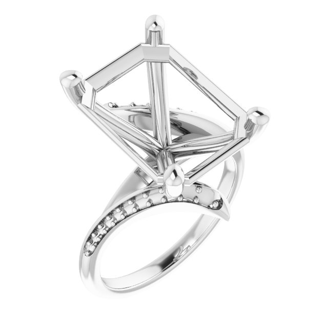 Accented Bypass Engagement Ring