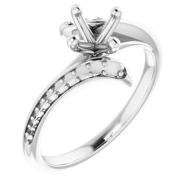 Accented Bypass Engagement Ring