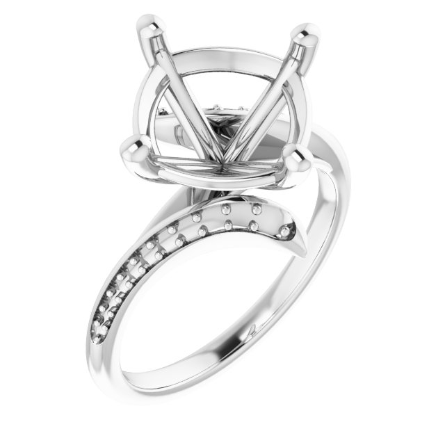 Accented Bypass Engagement Ring