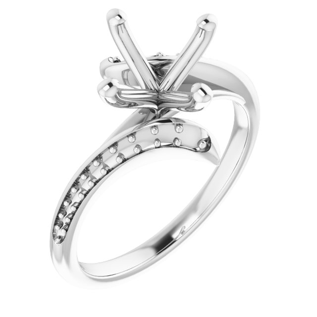 Accented Bypass Engagement Ring