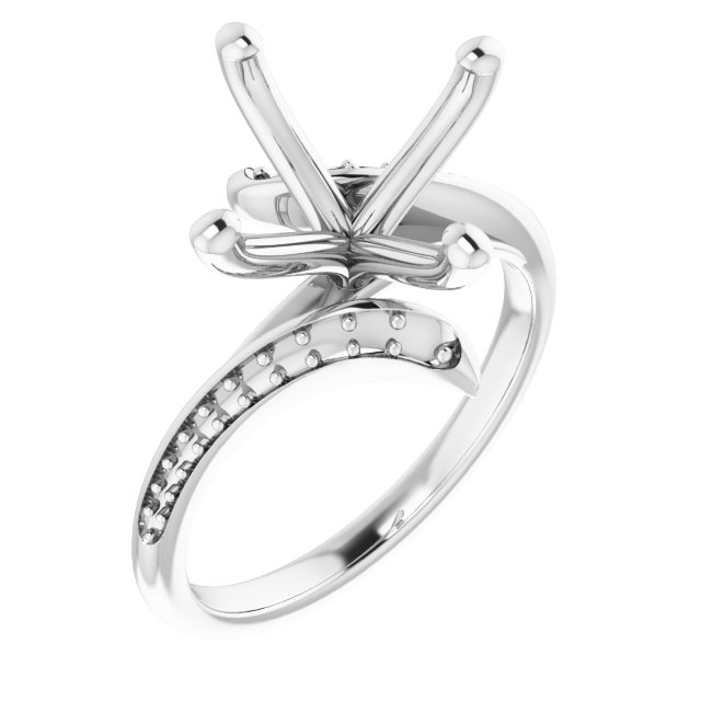 Accented Bypass Engagement Ring