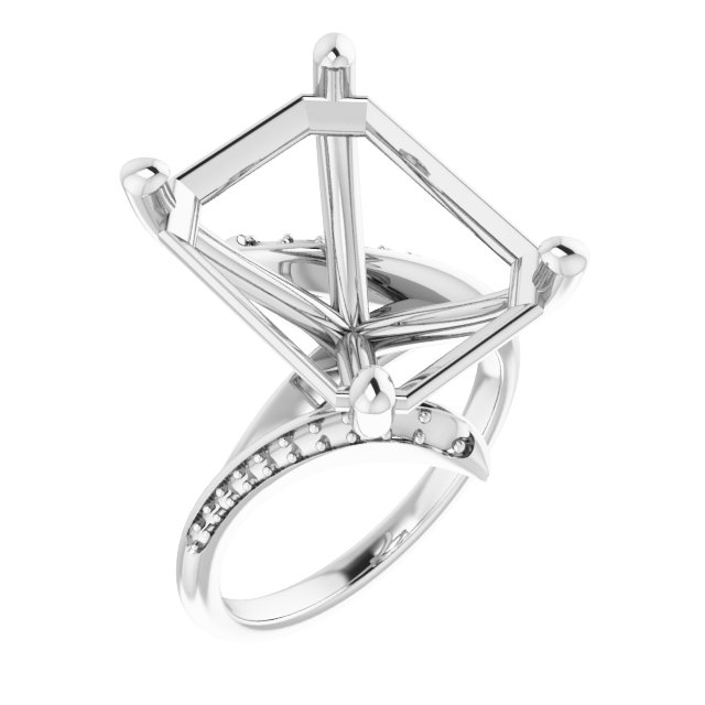 Accented Bypass Engagement Ring