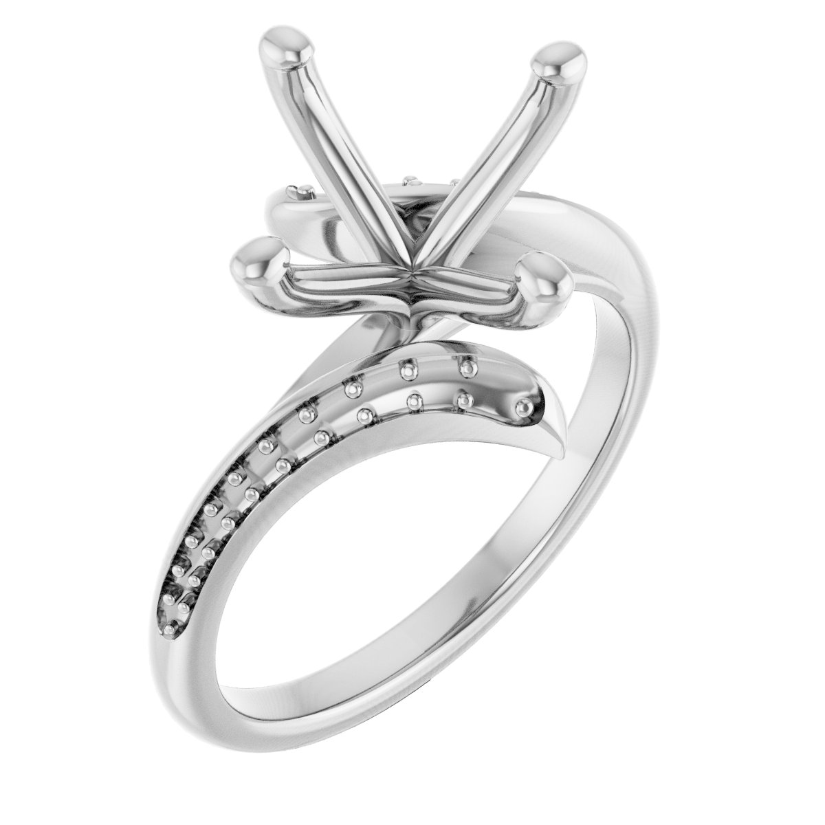 Accented Bypass Engagement Ring