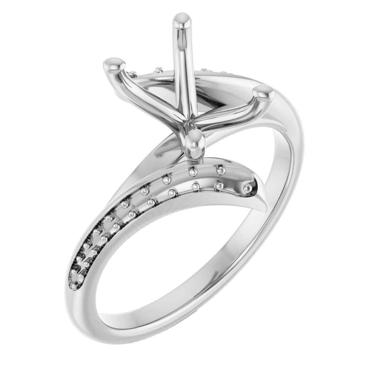Accented Bypass Engagement Ring