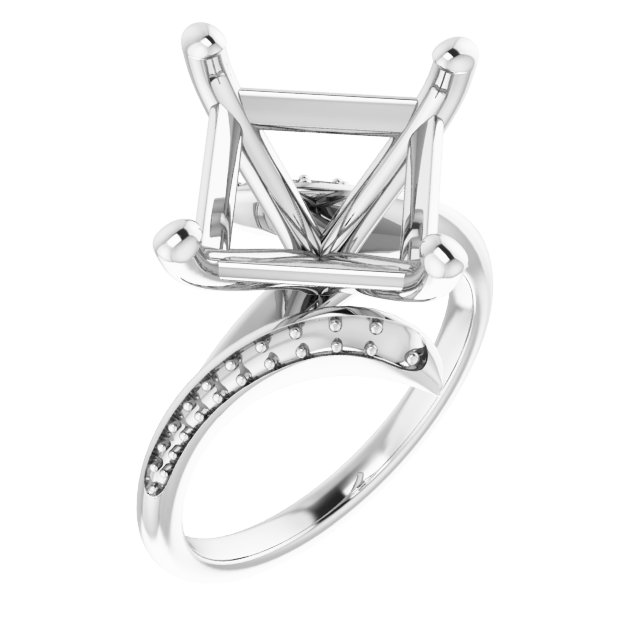Accented Bypass Engagement Ring