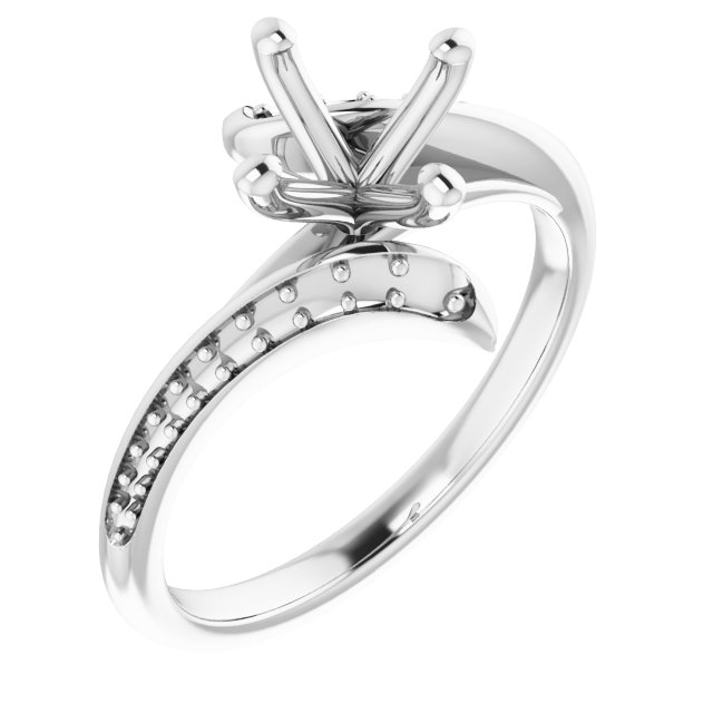 Accented Bypass Engagement Ring