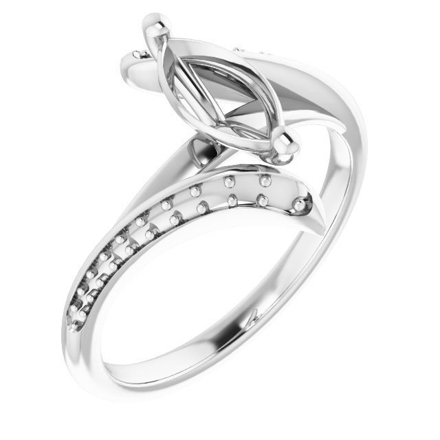 Accented Bypass Engagement Ring