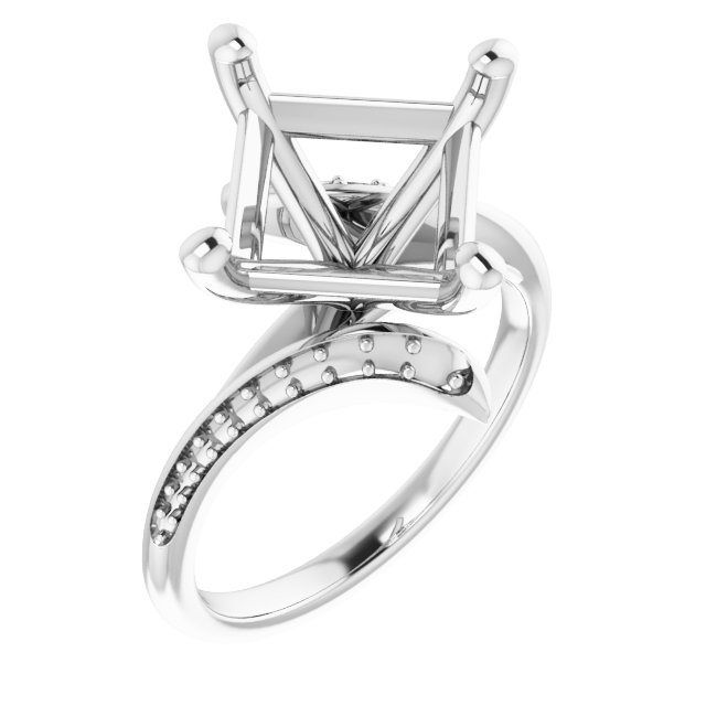 Accented Bypass Engagement Ring