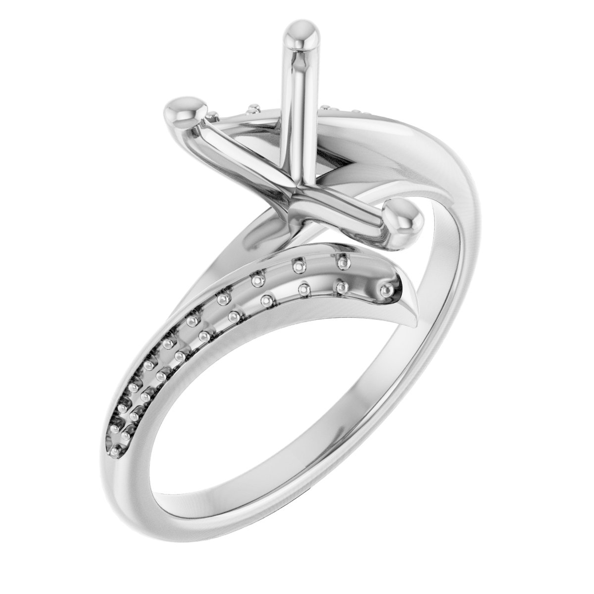 Accented Bypass Engagement Ring