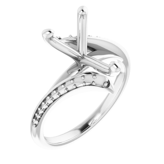 Accented Bypass Engagement Ring