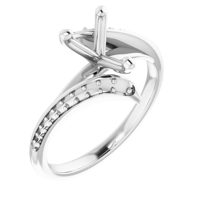 Accented Bypass Engagement Ring