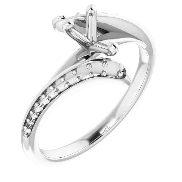 Accented Bypass Engagement Ring