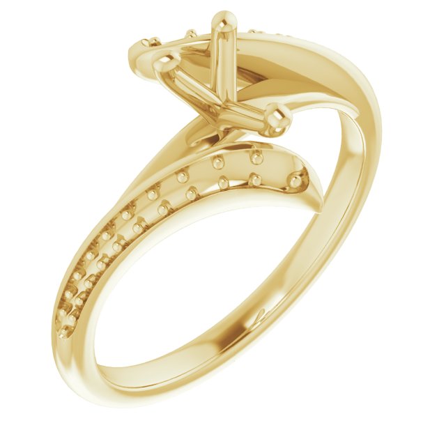 Accented Bypass Engagement Ring