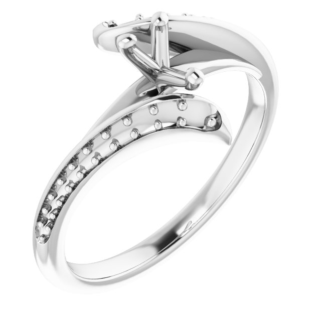 Accented Bypass Engagement Ring