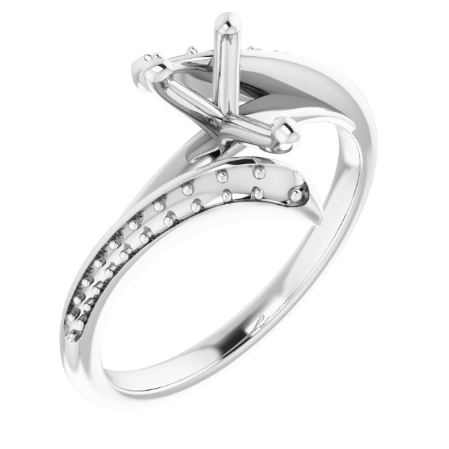 Accented Bypass Engagement Ring