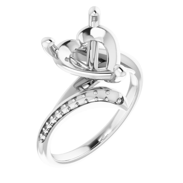 Accented Bypass Engagement Ring