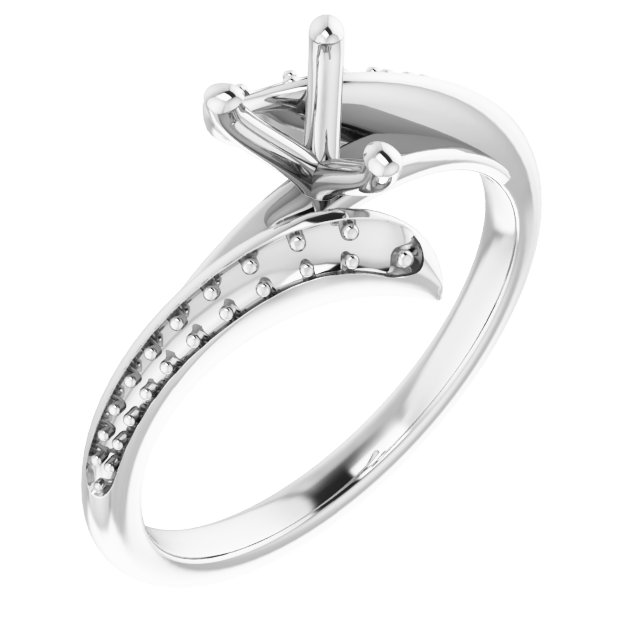 Accented Bypass Engagement Ring