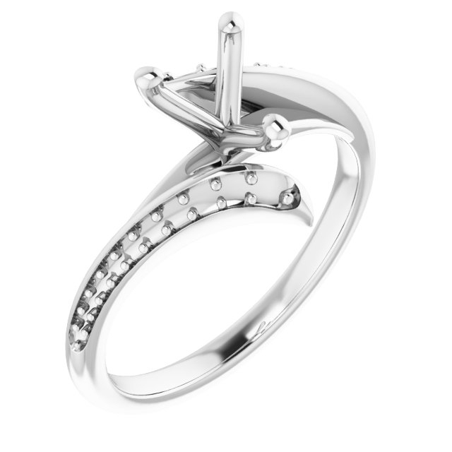 Accented Bypass Engagement Ring