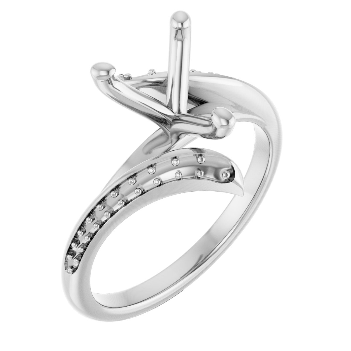 Accented Bypass Engagement Ring