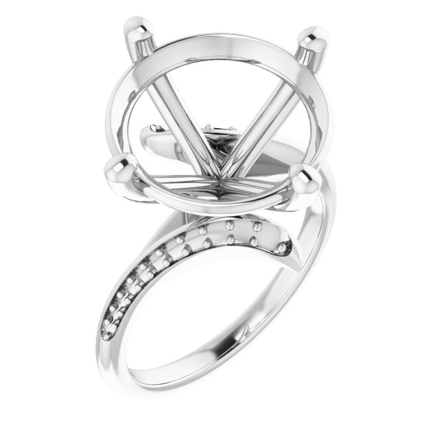 Accented Bypass Engagement Ring