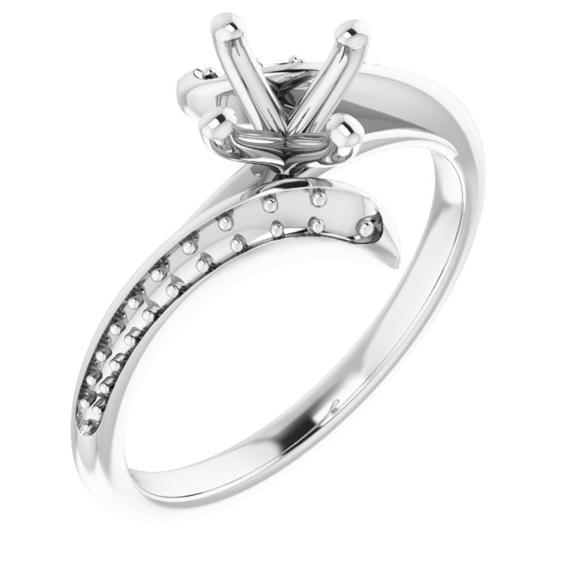 Accented Bypass Engagement Ring