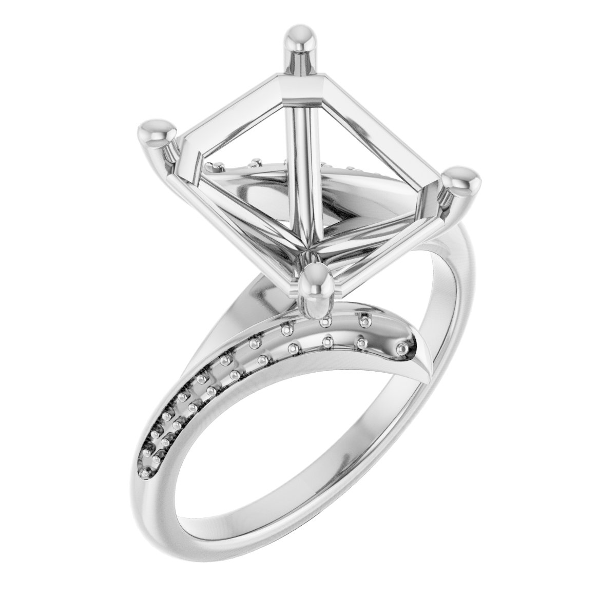 Accented Bypass Engagement Ring