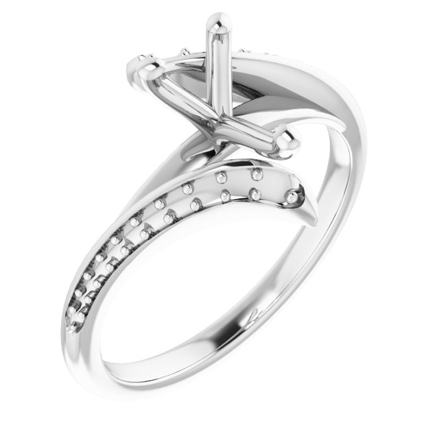 Accented Bypass Engagement Ring