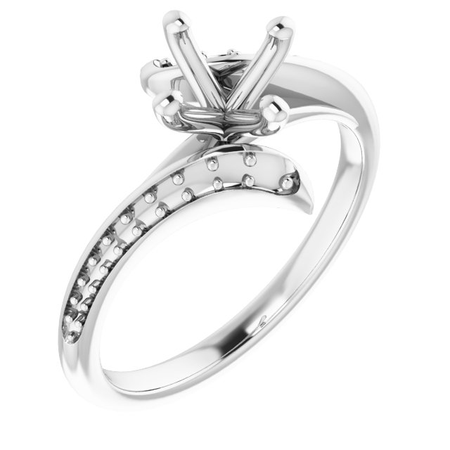 Accented Bypass Engagement Ring