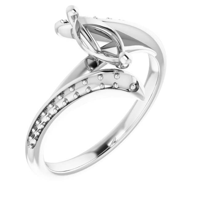 Accented Bypass Engagement Ring