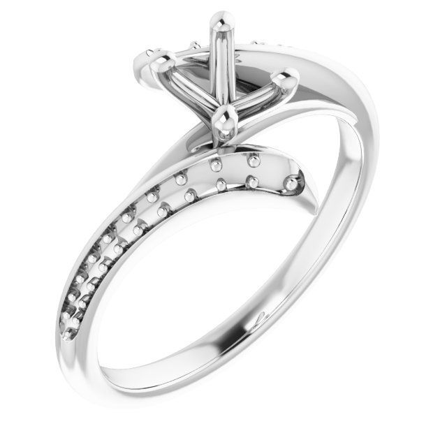 Accented Bypass Engagement Ring