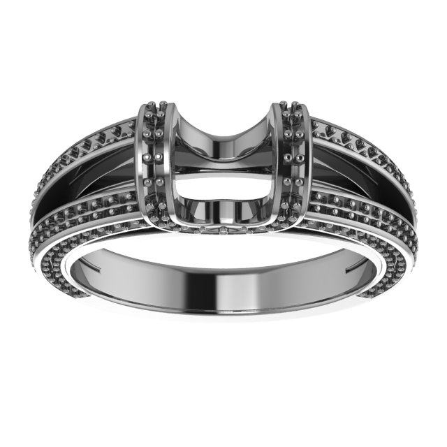 10 mm Cushion Engagement Ring Mounting view 3