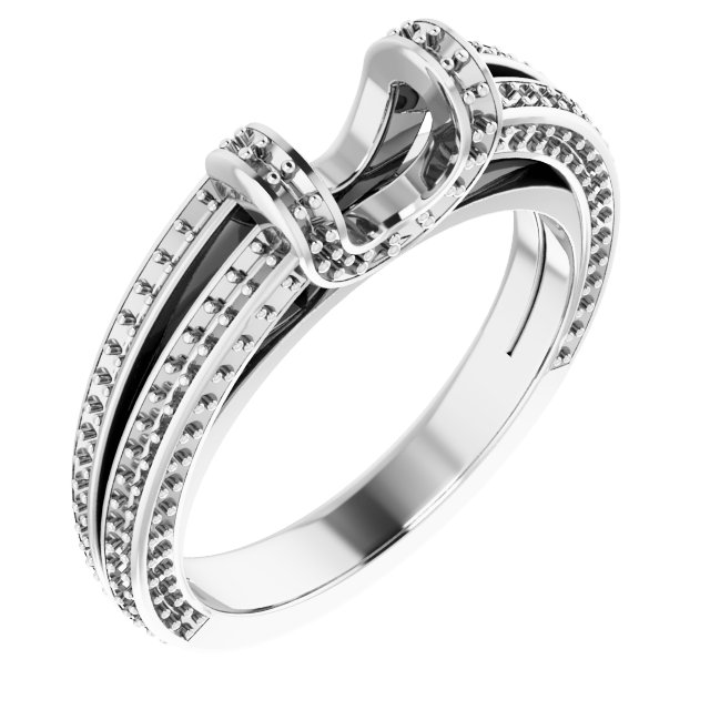 Bar-Set Accented Engagement Ring