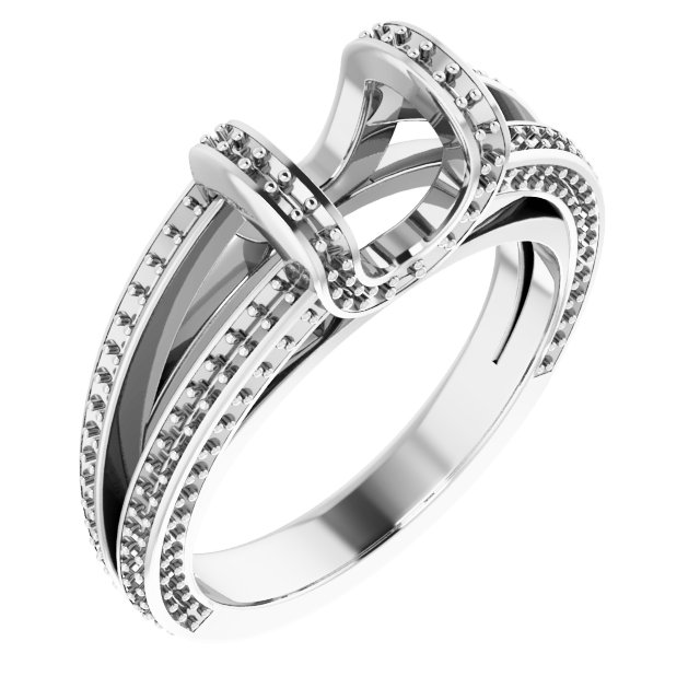 Bar-Set Accented Engagement Ring