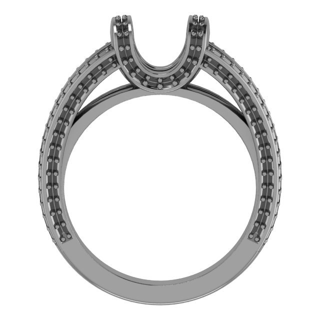 10 mm Cushion Engagement Ring Mounting view 2
