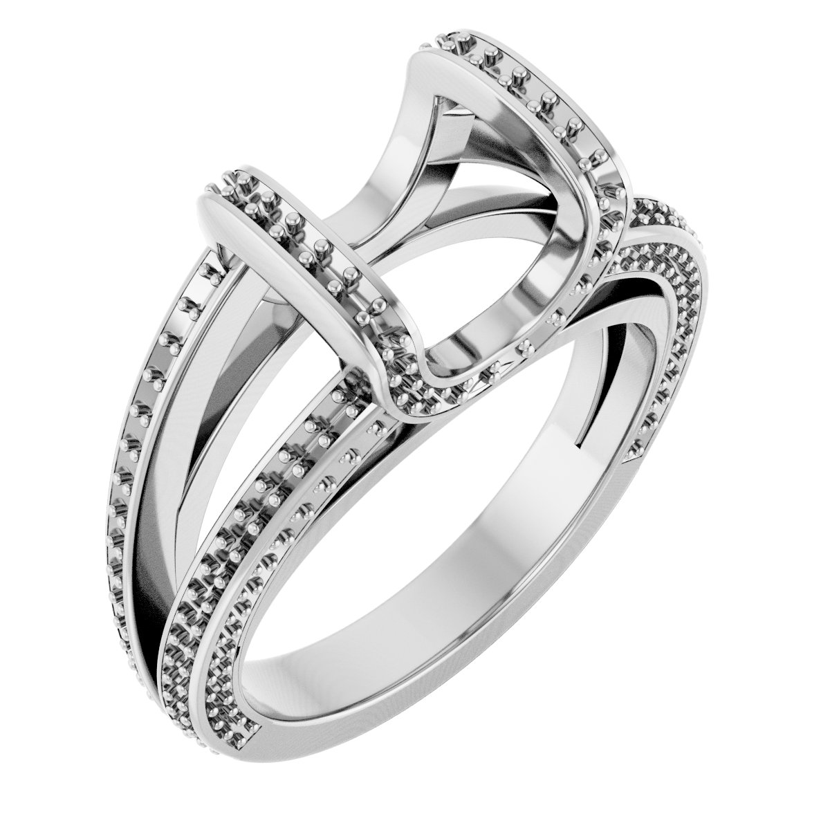 Bar-Set Accented Engagement Ring