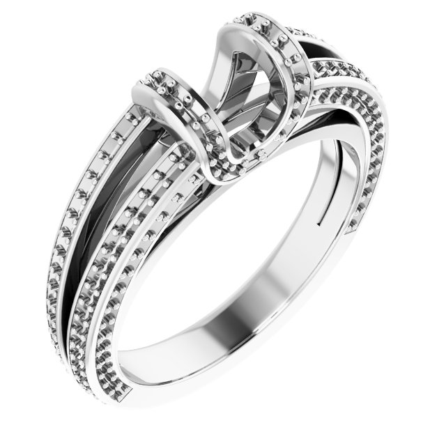 Bar-Set Accented Engagement Ring