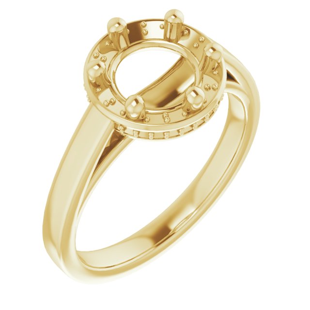 14 K Yellow Gold Halo Engagement Ring