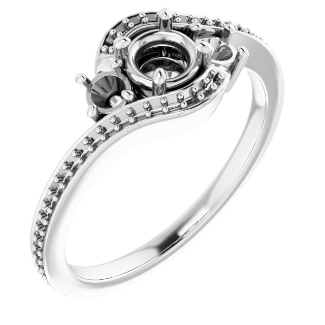 Accented Bypass Engagement Ring