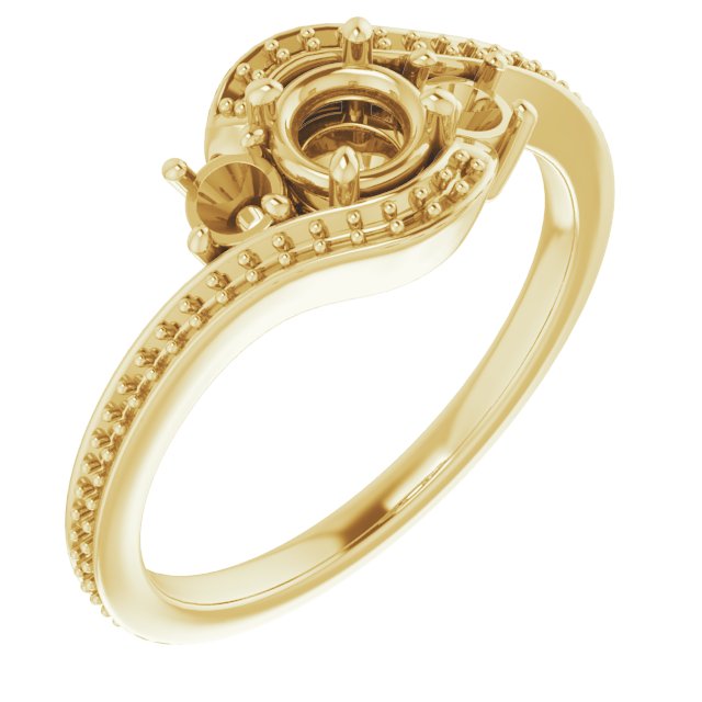 Accented Bypass Engagement Ring