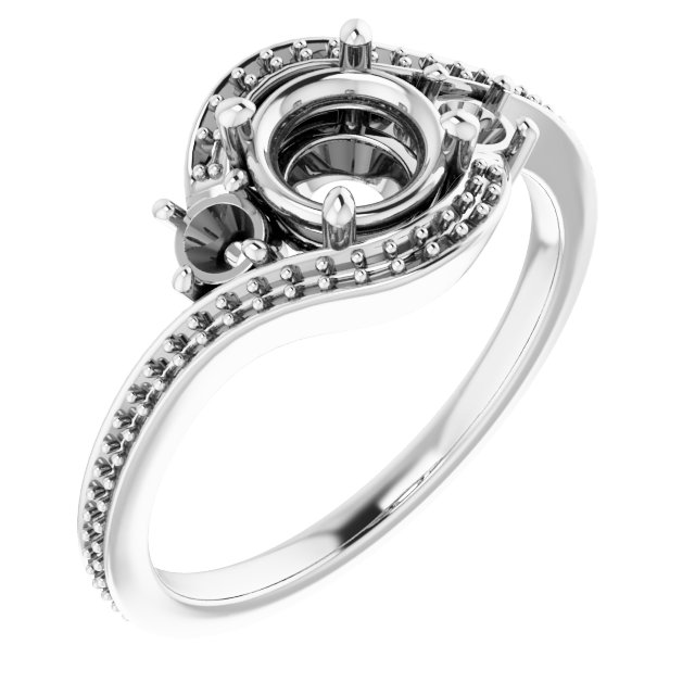 Accented Bypass Engagement Ring
