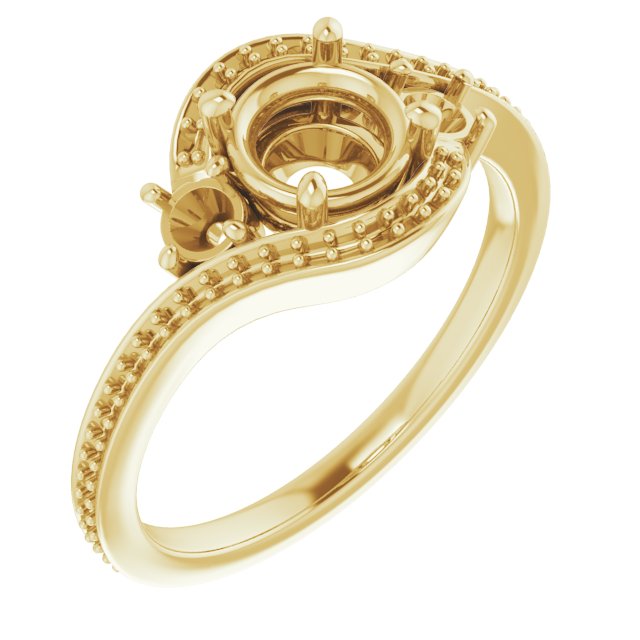 Accented Bypass Engagement Ring