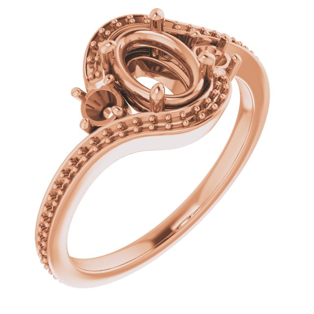 Accented Bypass Engagement Ring