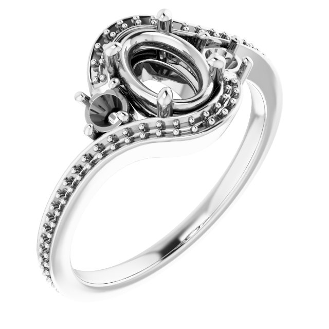 Accented Bypass Engagement Ring