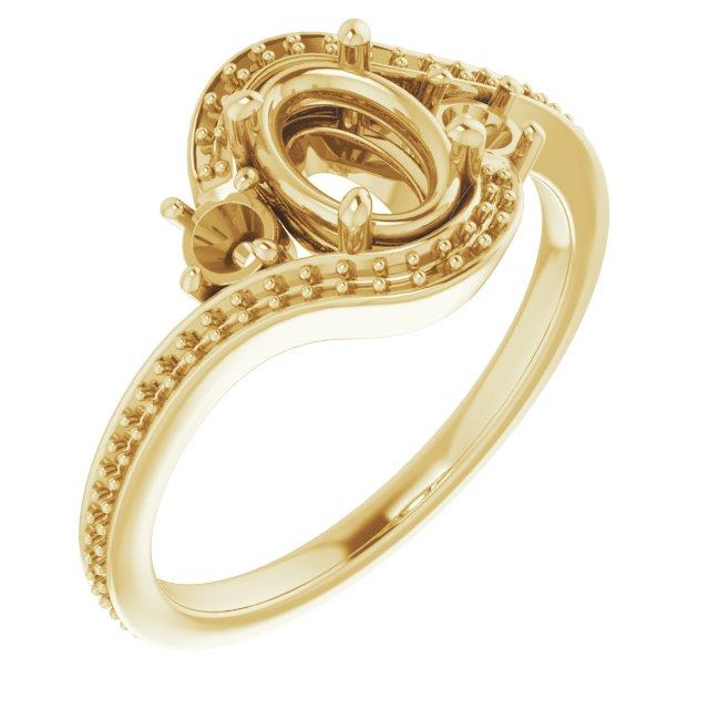 Accented Bypass Engagement Ring
