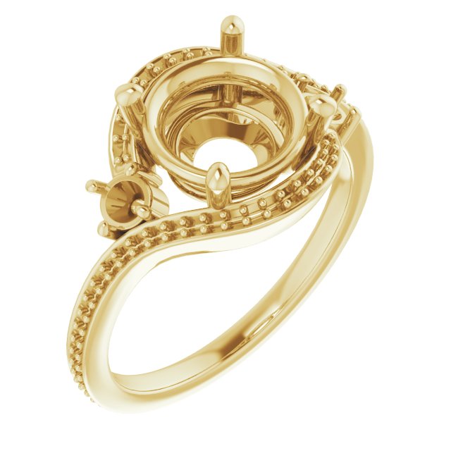 Accented Bypass Engagement Ring
