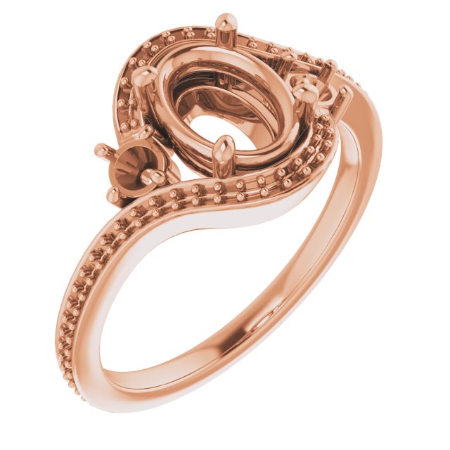 Accented Bypass Engagement Ring