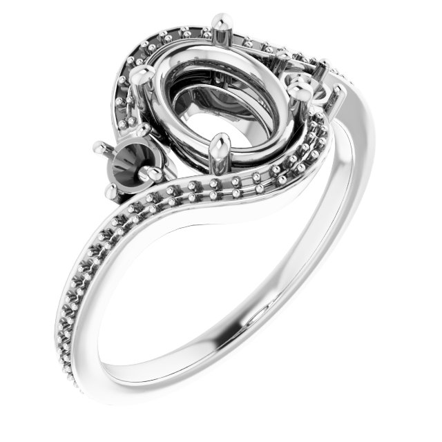 Accented Bypass Engagement Ring